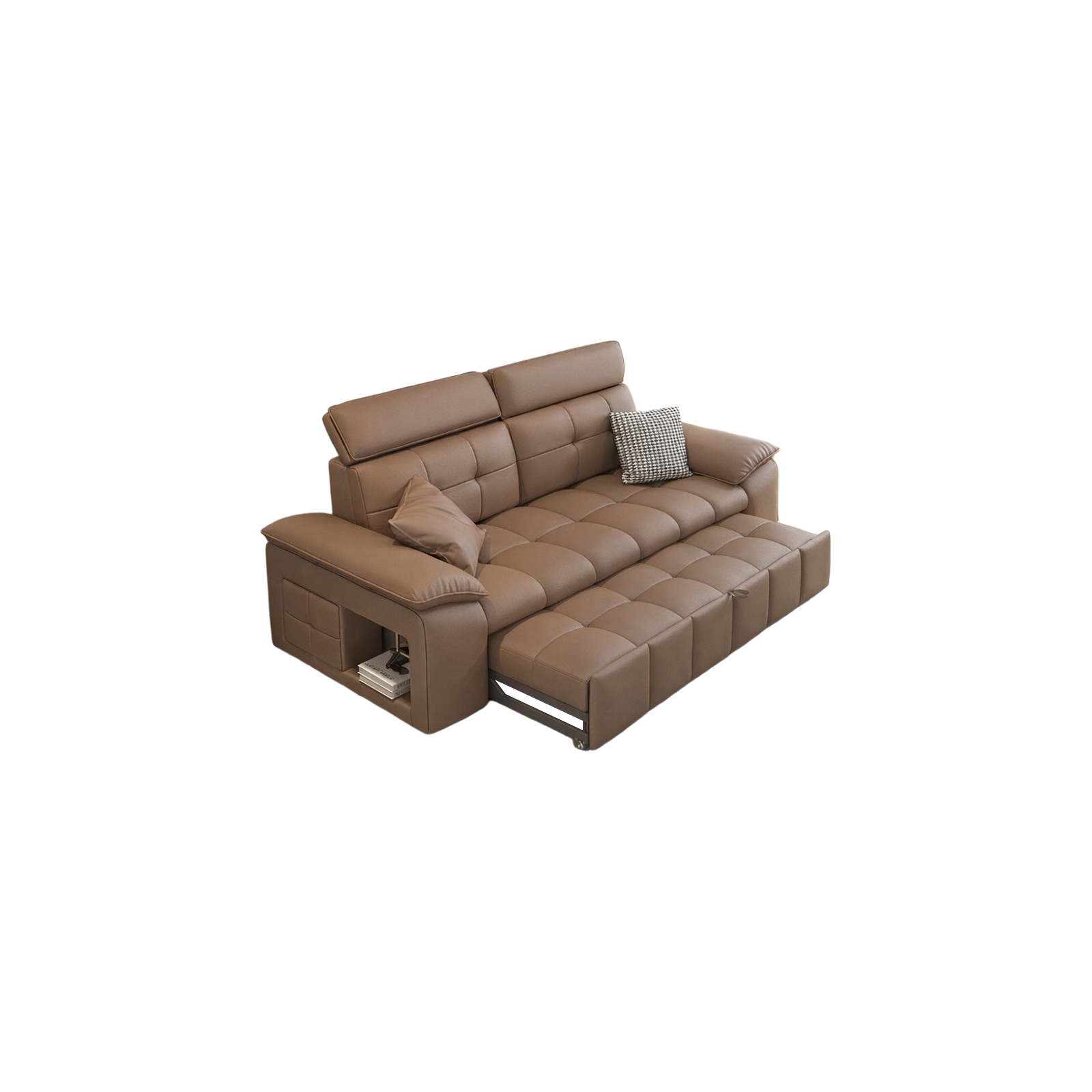 ANJU 212cm Sofa Pull Bed with Storage Armrests for Living Room