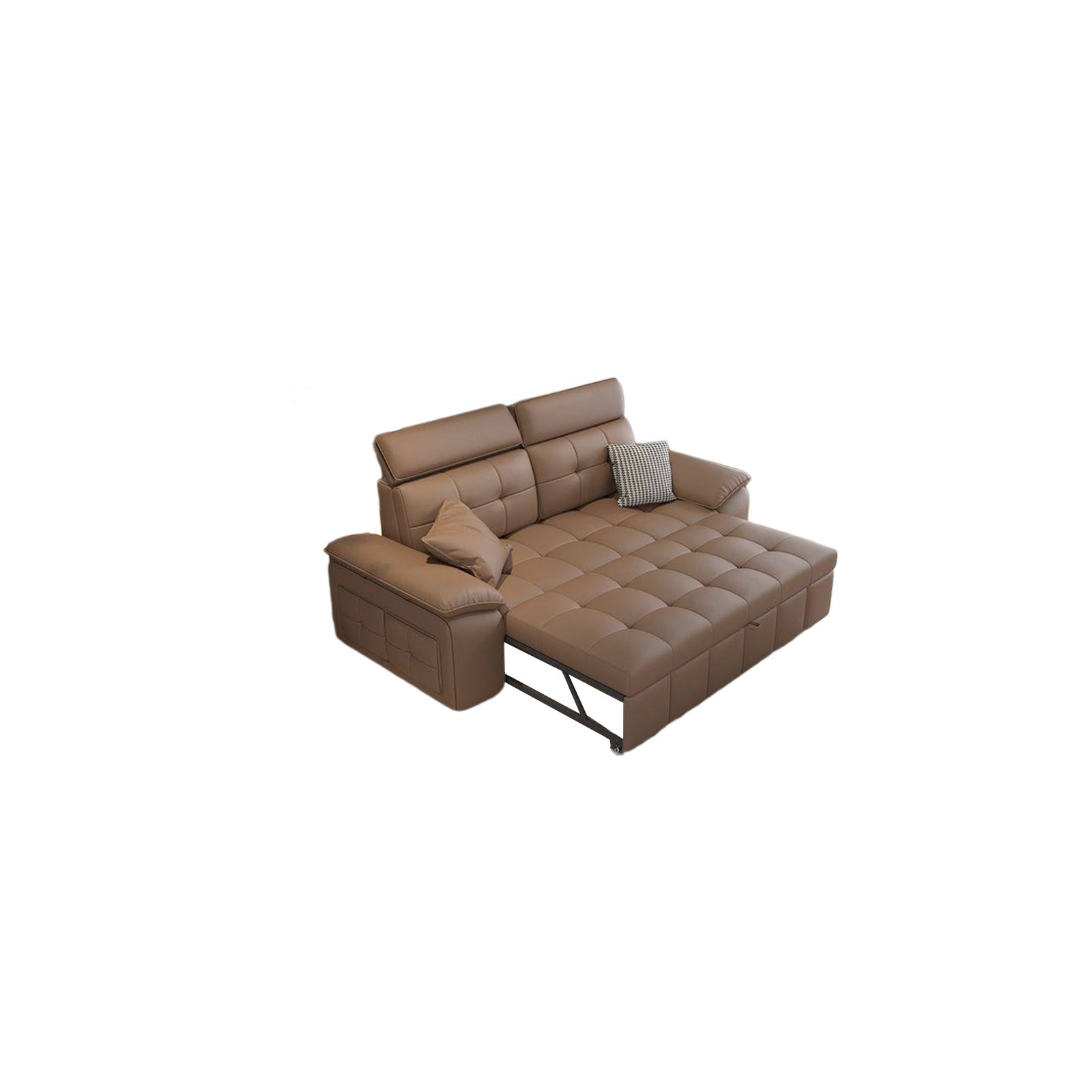 ANJU 212cm Sofa Pull Bed with Storage Armrests for Living Room