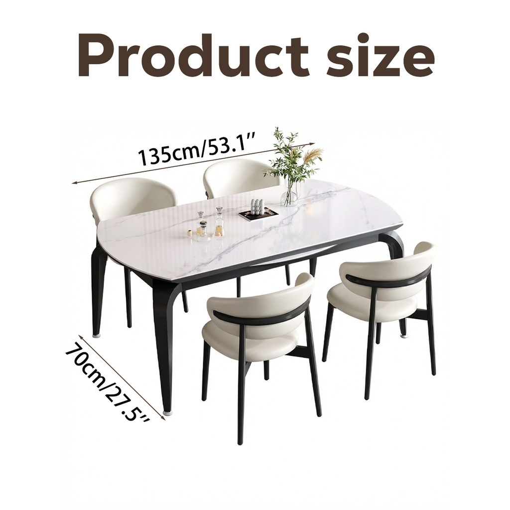ANJU White Dining Table Set with 6 Chairs for Dining Room