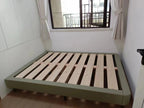 ANJU Upholstered Floating Platform Bed Frame with Optional LED Strip, Low Japanese Style, Queen or King