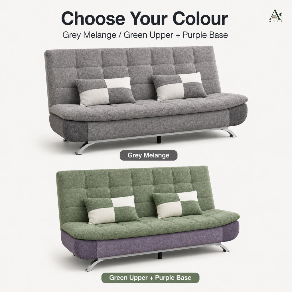ANJU Convertible Sofa Bed with 2 Pillows for Small Singapore Homes