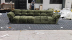 ANJU Channel-Tufted Chenille Sofa with Winged Arms, 140–328 cm