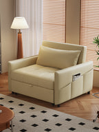 ANJU Armchair Sofa Bed with Wide Padded Arms and Side Pocket, Single or 2-Seater, 80–180 cm