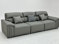 ANJU Headrest Sofa with Trimmed Wide Arms, Faux or Top-Grain Leather, 280–340 cm