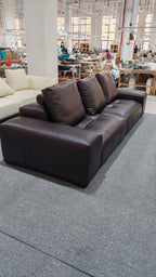 ANJU Low-Back Deep-Seat Faux Leather Sofa, 260–395 cm