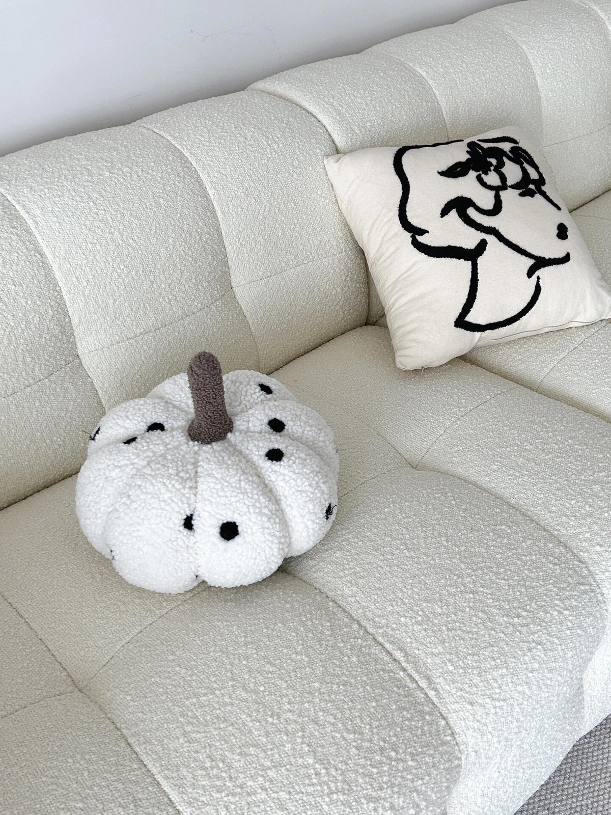 ANJU Chunky Block-Channel Boucle-Look Sofa, Lamb Fleece or Faux Leather, 180–400 cm