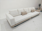 ANJU Modular Faux Leather Sofa with Shelf Arm and Raised Plinth Base, 140–380 cm