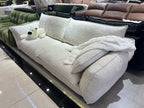 ANJU Wing-Arm Chenille Sofa with Plump Down-Blend Cushions, 260–340 cm