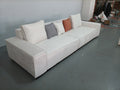 ANJU Boxy Square-Arm Modular Sofa, Suede-Feel Fabric, Faux or Top-Grain Leather, 120–360 cm