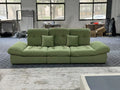 ANJU Adjustable-Back Modular Sofa with Button-Tufted Seat, Suede-Feel Fabric, 140–360 cm