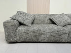 ANJU Speckled Fabric Sofa with Leather-Look Side Panels, 240–360 cm
