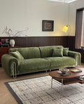 ANJU High-Back Chenille Sofa with Silver Loop Arm Frame, 130–320 cm
