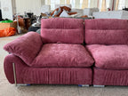 ANJU Pleated Front Plush Sofa with Tall Soft Back, Down-Blend Cushions, 240–360 cm