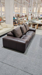 ANJU Low-Back Deep-Seat Faux Leather Sofa, 260–395 cm