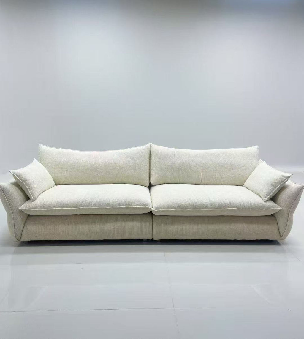 ANJU Wing-Arm Chenille Sofa with Plump Down-Blend Cushions, 260–340 cm