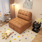 ANJU Armless Pull Out Sofa Bed with Square-Tufted Seat, Single or 2-Seater, 80–190 cm