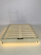 ANJU Upholstered Floating Platform Bed Frame with Optional LED Strip, Low Japanese Style, Queen or King
