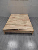 ANJU Oak Dovetail Joint Platform Bed, Low Japanese Bed Frame with Solid Oak Board, Super Single to King
