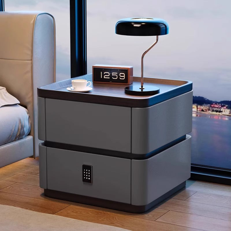 ANJU Rounded Bedside Cabinet with Optional Code Lock, 2 Drawers, W40–50 cm