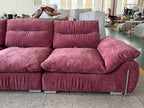 ANJU Pleated Front Plush Sofa with Tall Soft Back, Down-Blend Cushions, 240–360 cm
