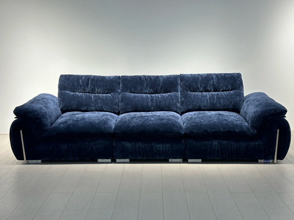 ANJU Pleated Front Plush Sofa with Tall Soft Back, Down-Blend Cushions, 240–360 cm