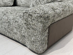 ANJU Speckled Fabric Sofa with Leather-Look Side Panels, 240–360 cm