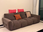 ANJU Block-Tufted Plump Low Sofa in Soft Textured Fabric, 220–380 cm