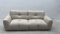 ANJU Block-Tufted Plump Low Sofa in Soft Textured Fabric, 220–380 cm