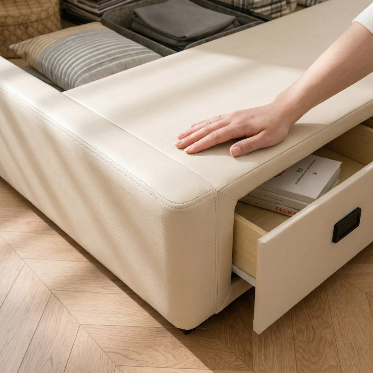 ANJU T005 Lift-Up Storage Bed Frame with Drawers