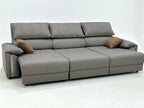 ANJU Electric Slide-Out Seat Sofa with Tilting Headrests, Faux or Top-Grain Leather, 212–420 cm