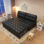 ANJU Armless Pull Out Sofa Bed with Square-Tufted Seat, Single or 2-Seater, 80–190 cm