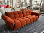 ANJU Channel-Tufted Chenille Sofa with Winged Arms, 140–328 cm