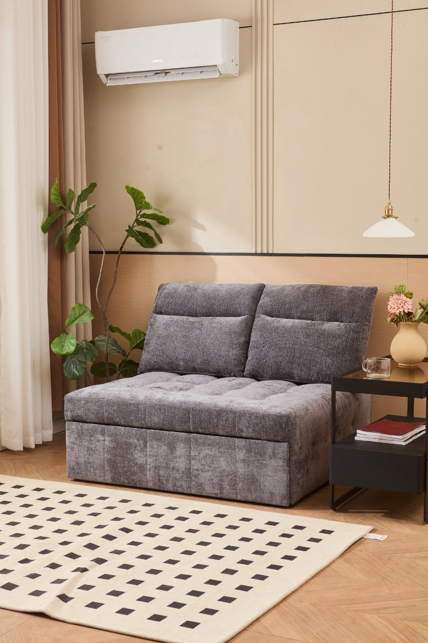 ANJU Compact Armless Sofa Bed with Angled Back Cushions, Single or 2-Seater, 80–190 cm