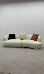 ANJU Curved Chenille Sofa with Removable Washable Covers, 260–340 cm