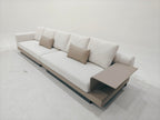 ANJU Modular Faux Leather Sofa with Shelf Arm and Raised Plinth Base, 140–380 cm