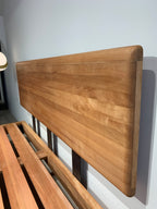 ANJU Solid Walnut Platform Bed with Floating Wooden Headboard, Low Japanese Bed Frame, Queen or King