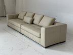 ANJU Boxy Square-Arm Sofa with Down-Blend Back Cushions, Faux or Top-Grain Leather, 250–350 cm