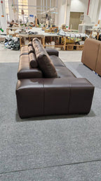 ANJU Low-Back Deep-Seat Faux Leather Sofa, 260–395 cm