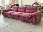 ANJU Pleated Front Plush Sofa with Tall Soft Back, Down-Blend Cushions, 240–360 cm