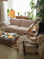 ANJU Wing-Arm Chenille Sofa with Plump Down-Blend Cushions, 260–340 cm