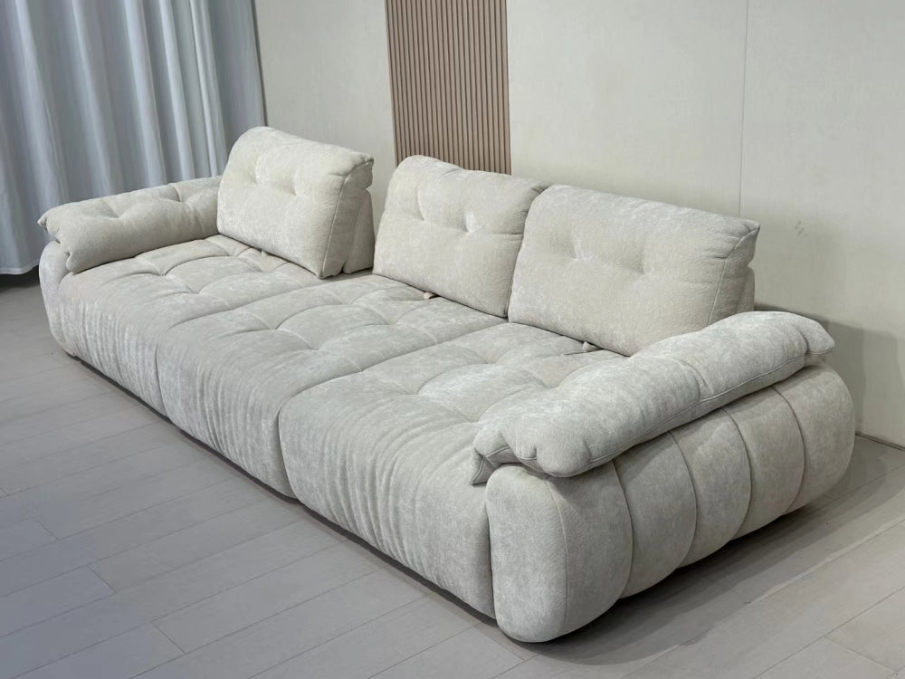 ANJU Button-Tufted Chenille Sofa, Multi-Section, 240–400 cm