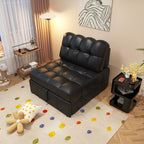 ANJU Armless Pull Out Sofa Bed with Square-Tufted Seat, Single or 2-Seater, 80–190 cm