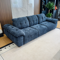 ANJU Plush Button-Tufted Chenille Sofa, 300 cm