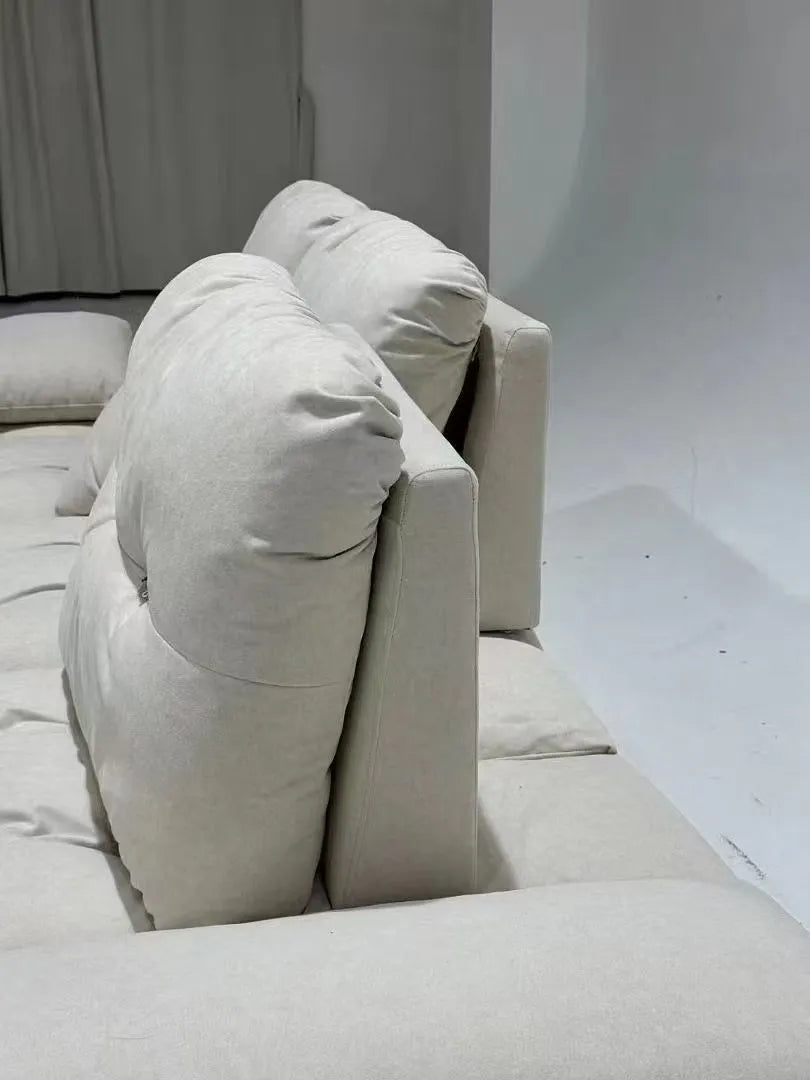 ANJU Adjustable-Back Modular Sofa with Button-Tufted Seat, Suede-Feel Fabric, 140–360 cm