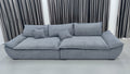 ANJU Low Pillow-Back Sofa with Flared Arms, Suede-Feel Fabric, Faux or Top-Grain Leather, 120–400 cm