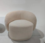 ANJU Curved Kidney Sofa in Boucle-Look Lamb Fleece or Velvet, 95–320 cm