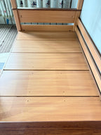 ANJU Wooden Double Decker Bed with Two Same-Width Bunks