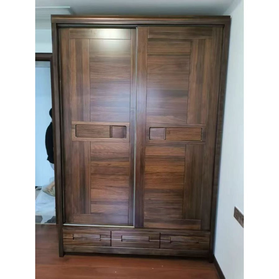 ANJU walnut 2-door sliding wardrobe square lead image