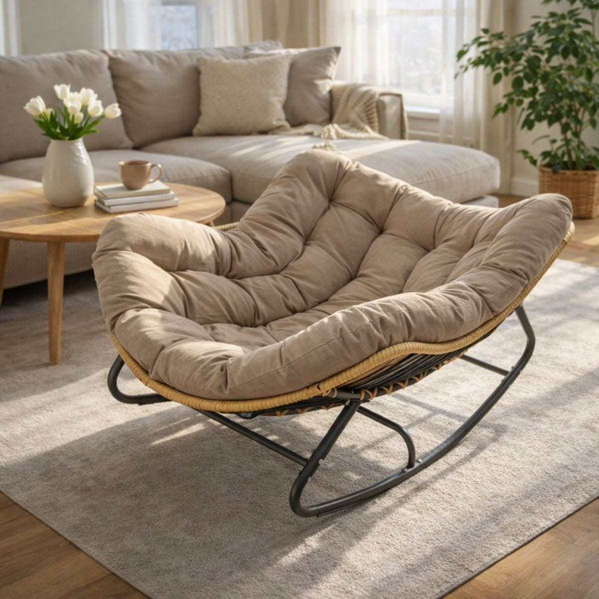 ANJU Padded Rocking Chair for Living Room and Balcony