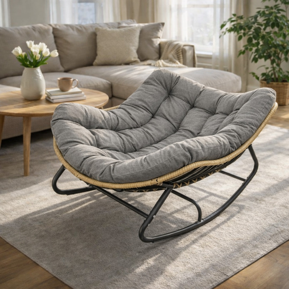 ANJU Padded Rocking Chair for Living Room and Balcony